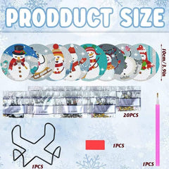 new 8 PCS Diamond Art Painting Coaster kit Christmas Winter Snowman 07FC0E-D4 - KOEEK
