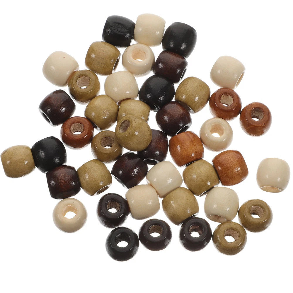 400Pcs Wooden Beads Bracelet Making Square Spacers Wreath Bulk Large Hole 07FC0E-D4 - KOEEK