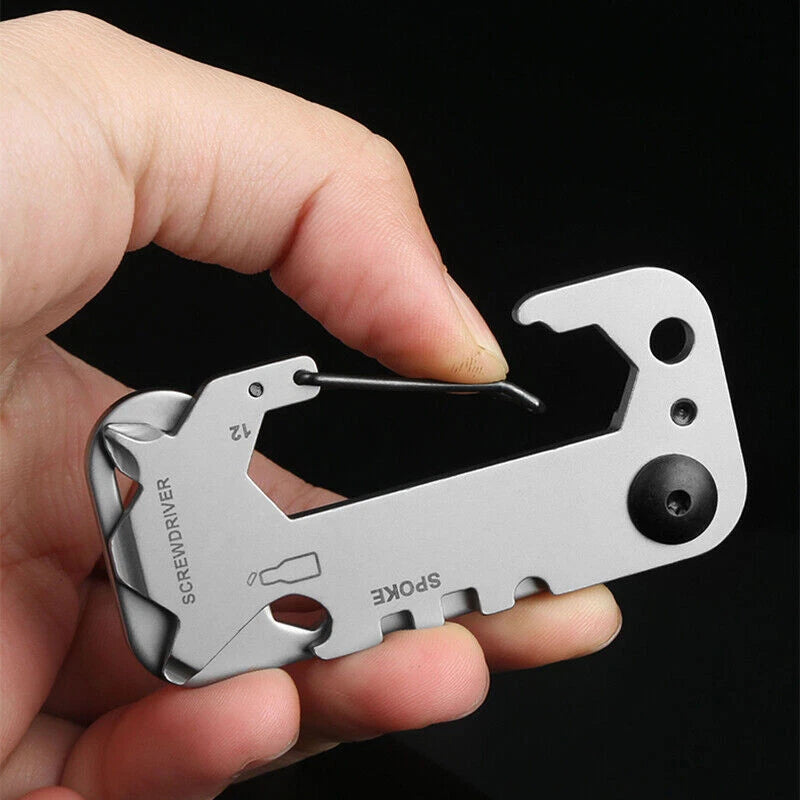EDC 9 in 1 Multifunction Tools Outdoor Camping Hiking Bicycle Carabiner Keychain 07FC0E-D4 - KOEEK