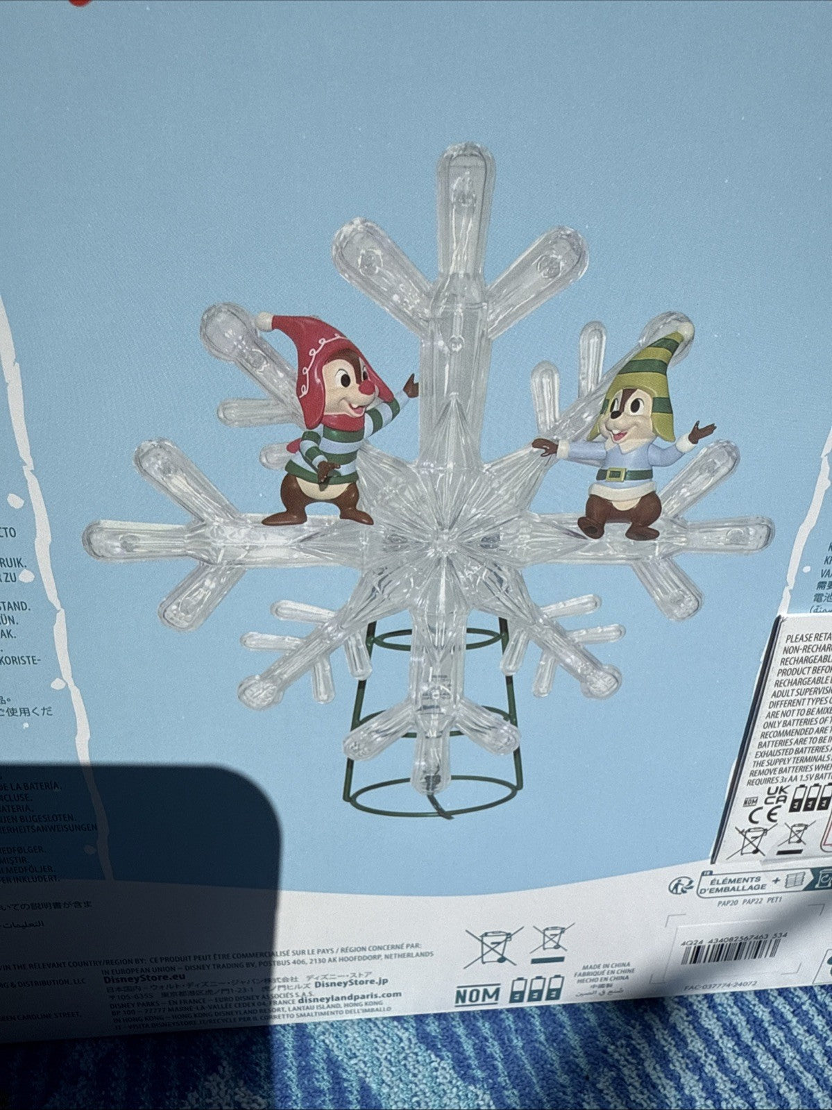 2024 Disney CHIPMUNKS Chip 'n Dale Light-Up Holiday Christmas TREE TOPPER C1 DISNEY - KOEEK