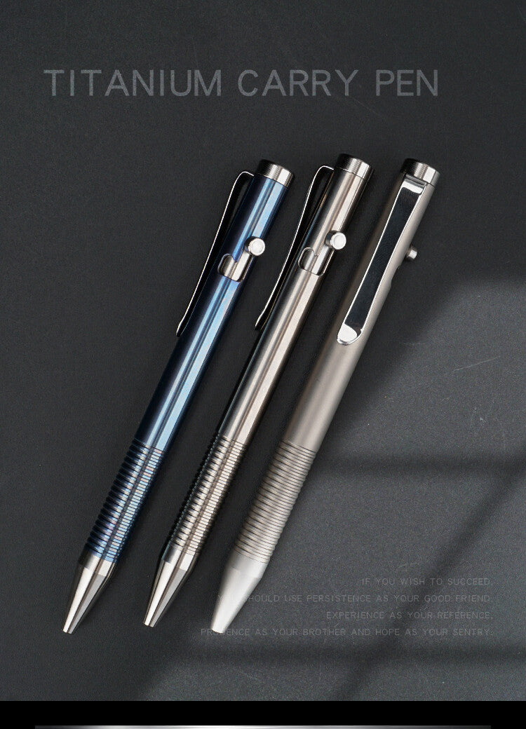 Titanium Bolt Action Pen Writing Office Ballpoint Pen Outdoor EDC Signature Pen 07FC0E-D4 - KOEEK
