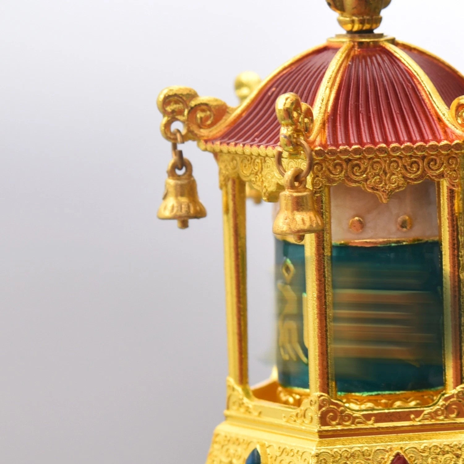 Car Hanging Ornament Prayer Wheel Pendant Bodhi Relic Stupa Amulet Feng Shui 07FC0E-D4 - KOEEK