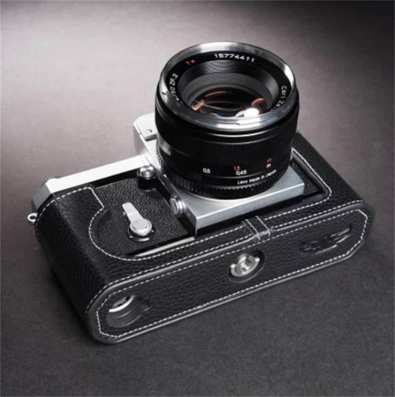 Nikon F Handmade  Retro Cover Leather Half Case Camera Big FInsert TP 07FC0E-D4 - KOEEK
