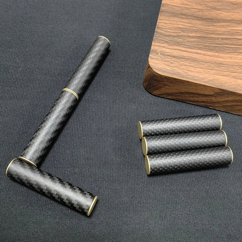 Hot Carbon Fiber + Brass 3 Section Fingert Spinner Top Adult Toy Magnetic Metal 07FC0E-D4 - KOEEK