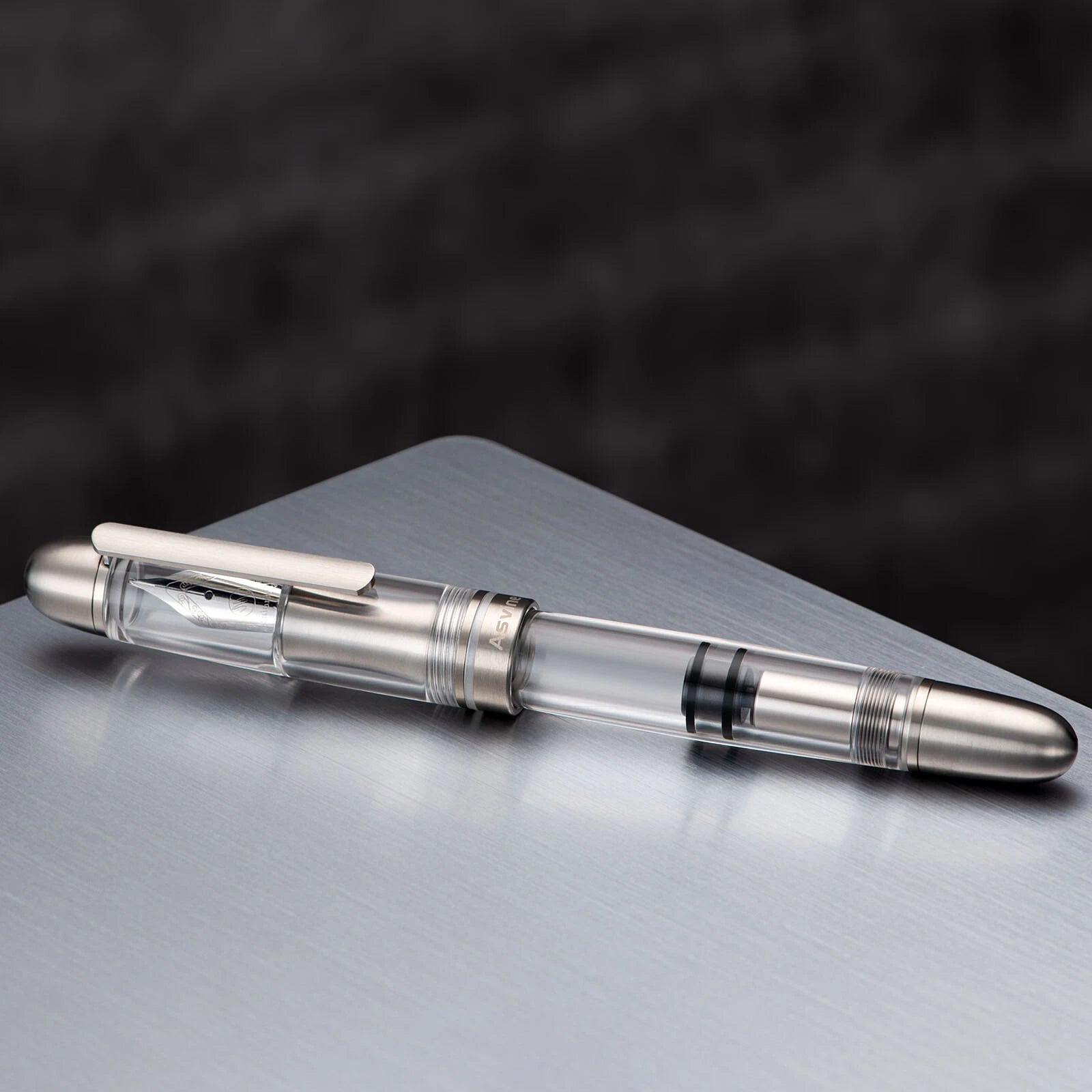 Titanium & Acrylic Writing Pen Asvine P36 Piston Fountain Pen Bock/ Asvine Nib 07FC0E-D4 - KOEEK