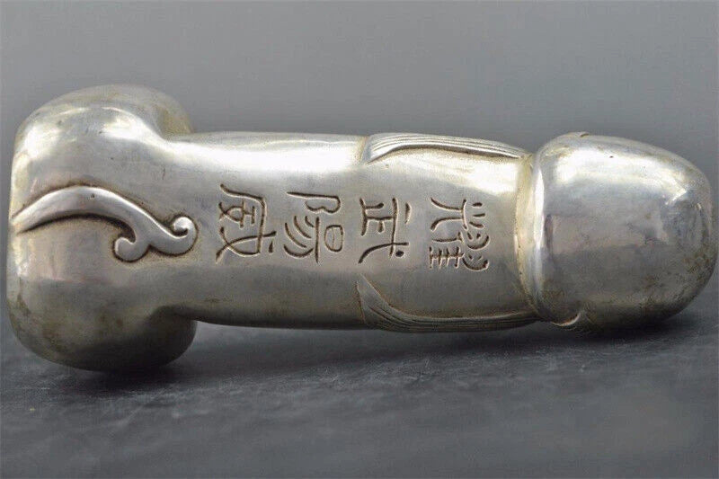 Chinese Tibet Silver Carved Guard Foo Dogs Lion statues Antique Ornaments 07FC0E-D4 - KOEEK