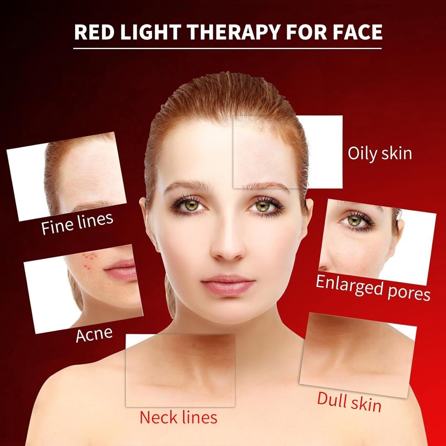 ny Red Light Therapy Face LED Face Mask Lys Therapy Mask for Facial Skin Care US