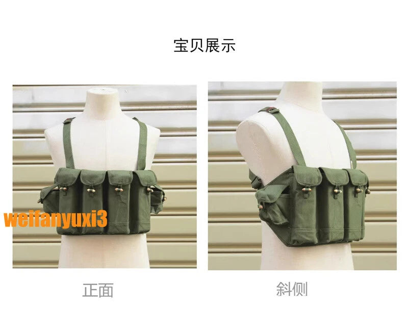 Chinese 56 Type Multi Pocket Tactical Vest Chest Rig Pouch Carrying Bullet Bag 07FC0E-D4 - KOEEK