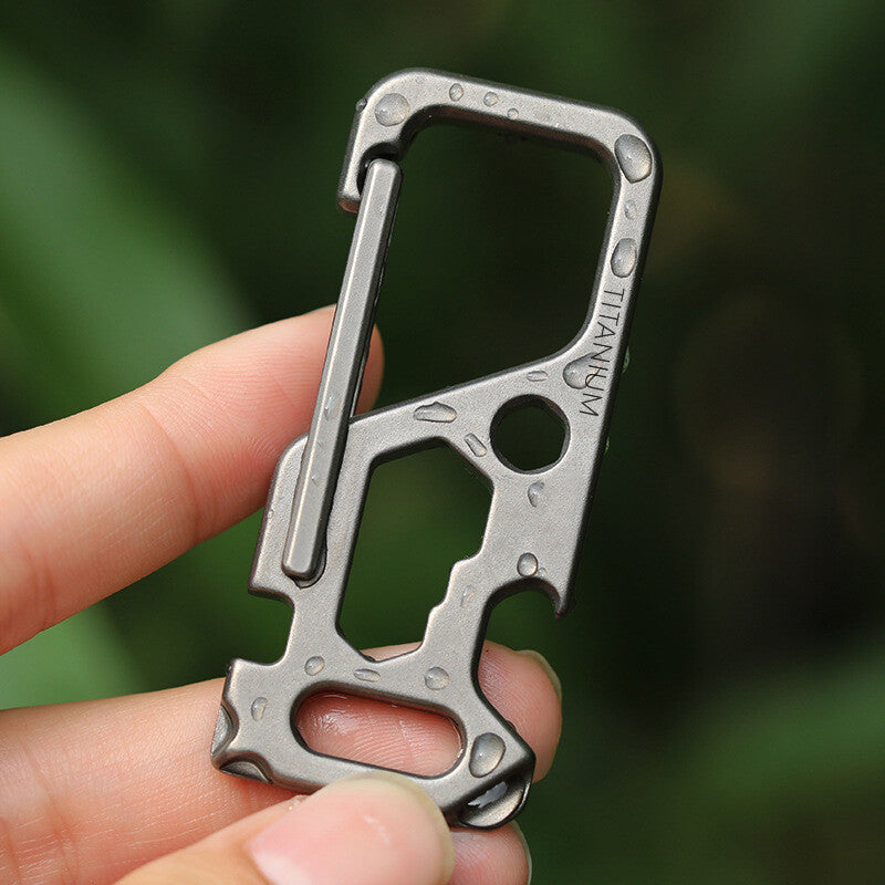 Titanium Keychain Carabiner Clip Bottle Opener Screwdriver Wrench EDC Multi Tool 07FC0E-D4 - KOEEK