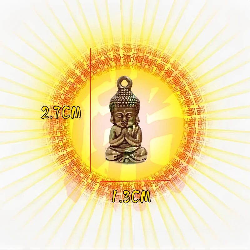 Buddha Brass Pendant Keychain Chinese Style Car Charm Good Luck Wealth 07FC0E-D4 - KOEEK