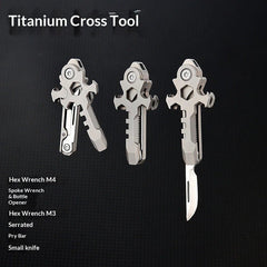 Titanium alloy EDC 7in1 Mechanical Cross Multi-functional Survival Tools 07FC0E-D4 - KOEEK