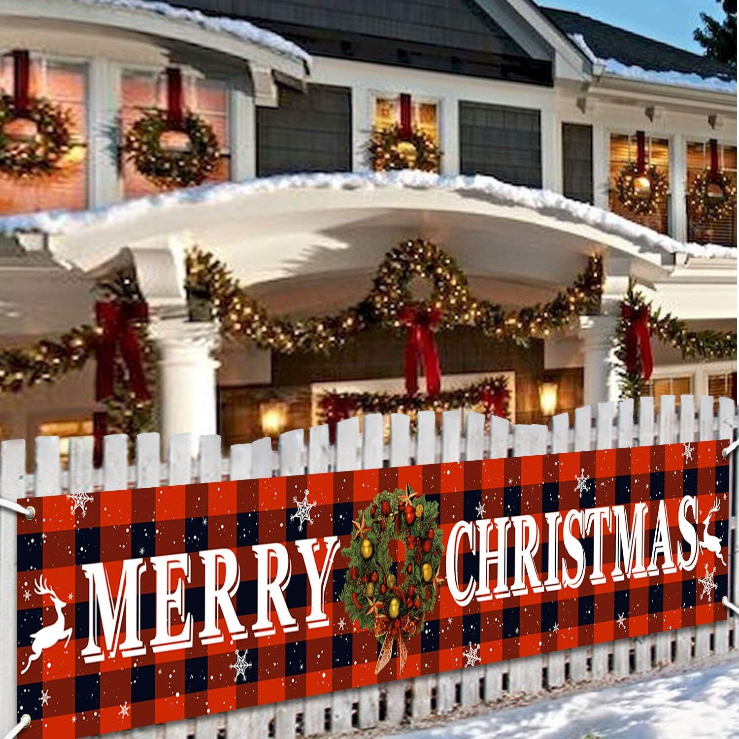new Merry Christmas Banner Eve Signs Huge Decorations Multicolor 07FC0E-D4 - KOEEK