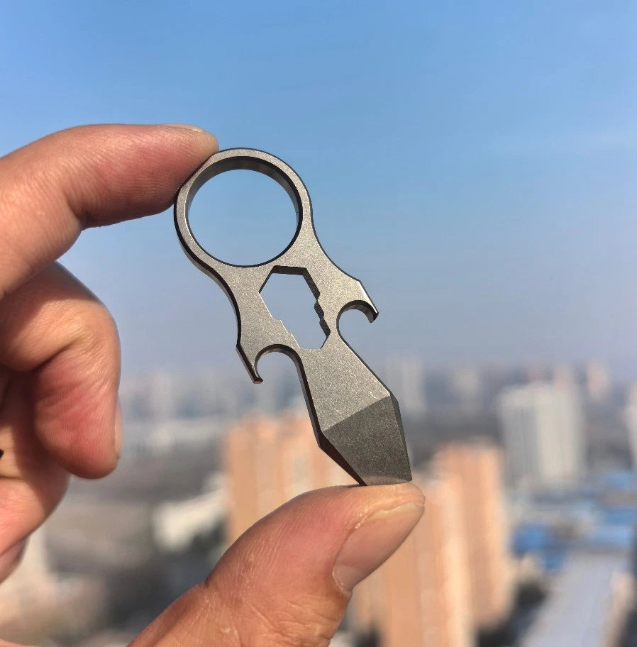 Durable TC4 Titanium EDC Ring Tool with Pry Bar Function 07FC0E-D4 - KOEEK