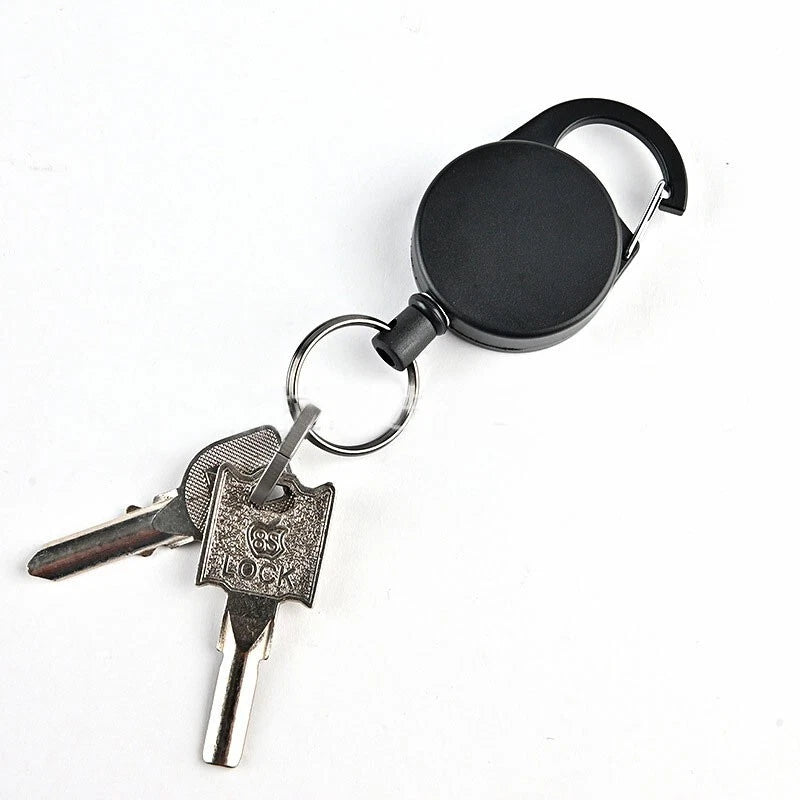 2pcs Plastic High Rebound Telescopic Key Chain Buckle Anti-theft Steel EDC Ring EDC - KOEEK