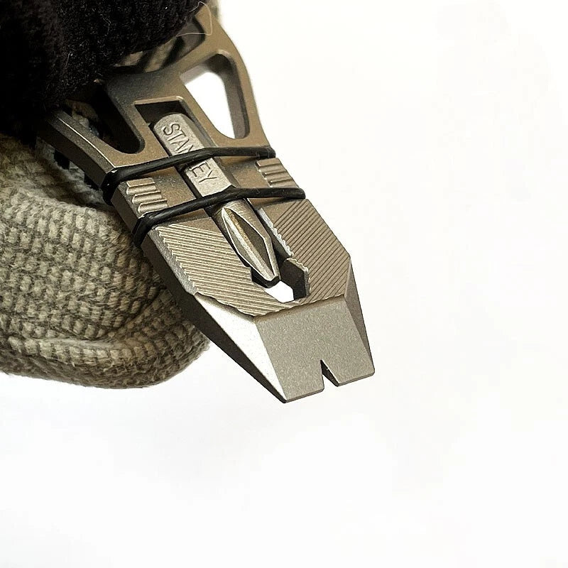 Titanium Alloy Keychain Pry Bar Crowbar Bottle Opener Outdoor Multi EDC Tools 07FC0E-D4 - KOEEK
