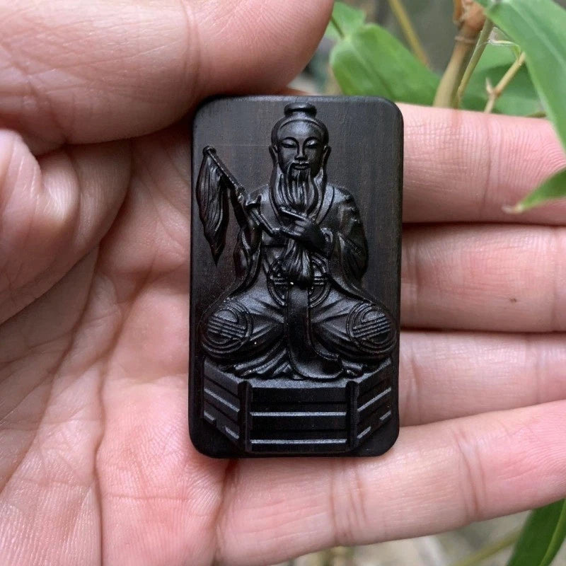 5*3cm Agarwood Taoist Three Pure Ones Pendant Taishang Laojun Necklace Charm 07FC0E-D4 - KOEEK