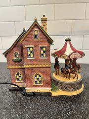 Heartland Valley Village Lighted House with Music and Motion Playland Carousel HEARTLAND - KOEEK