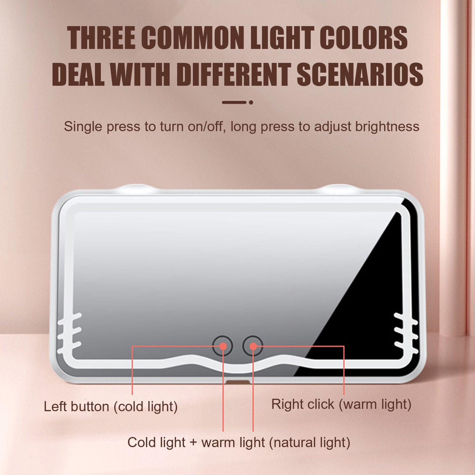 new Car Sun Visor Vanity Mirror Rechargeable Touch On Screen LED Light Makeup Mirror koeek - KOEEK