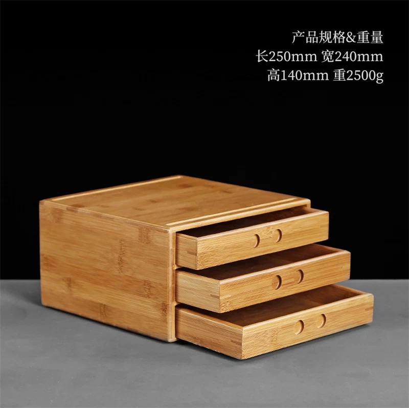 China Pu'er Tea Cake Tea Storage Box Drawer Bamboo Box One/Two Layer Gift 07FC0E-D4 - KOEEK