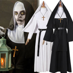 The Nun Valak Costume The Conjuring 2 Halloween Cosplay Fancy  Black White Dress 07FC0E-D4 - KOEEK