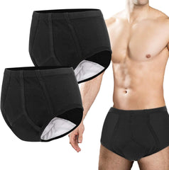 new Incontinence Underwear for Men 2 Pack Washable Urinary Briefs with L, Black 07FC0E-D4 - KOEEK