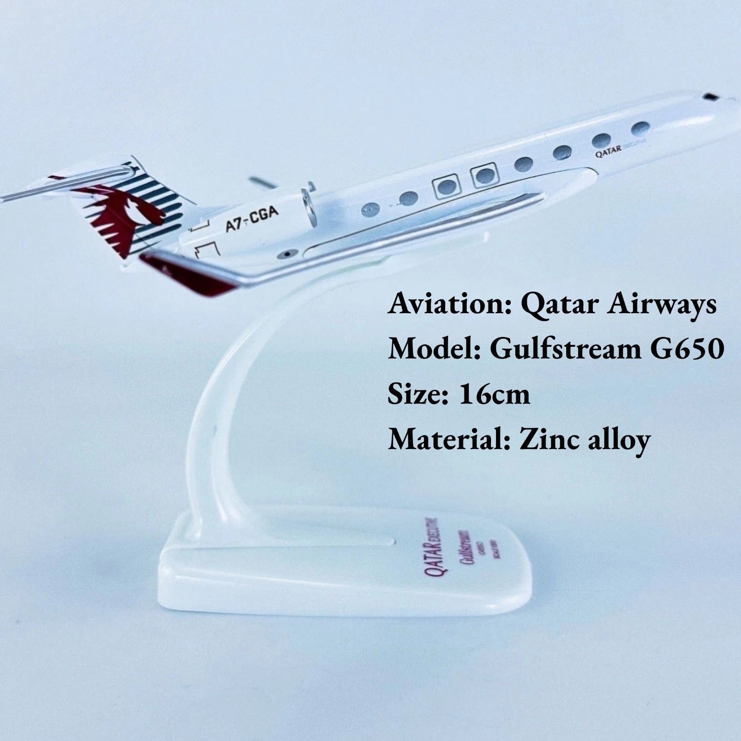 1:200Qatar Executive Gulfstream G650 16cm Alloy Aircraft Static Model Collectibe 07FC0E-D4 - KOEEK