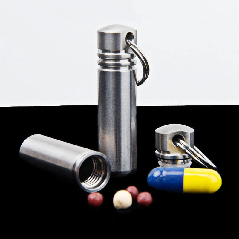 EDC Mini Titanium Alloy Keychain Waterproof Box Sealed Container Outdoor Storage EDC - KOEEK