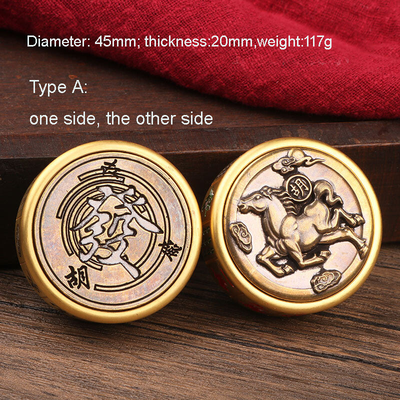 Brass Creative Fidget Spinner Brass Hand Spinner pocket Decompression EDC Toy 07FC0E-D4 - KOEEK