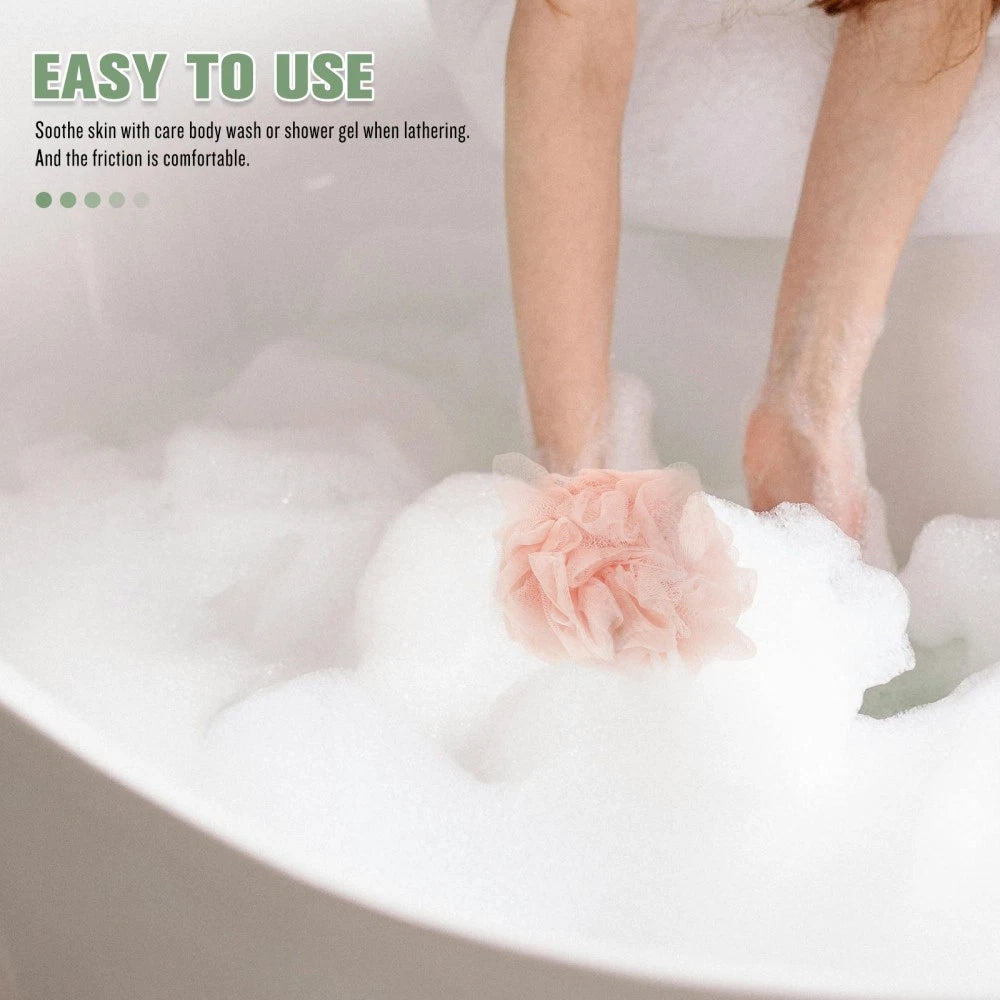 3 Pcs Mixed Color PE Bath Balls Mesh Shower for Body Care 07FC0E-D4 - KOEEK