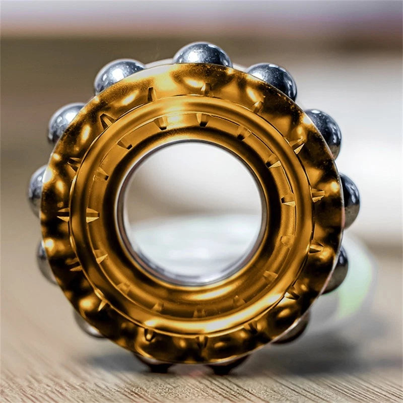 Creative Metal Punk Fidget Ring Fashionable and Novel Buddha Beads Fidget Toy 07FC0E-D4 - KOEEK