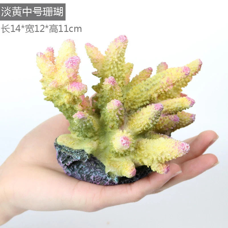 Aquarium Decoration Artificial Coral Reef Resin Sea Plants Fish Tank Ornaments 07FC0E-D4 - KOEEK