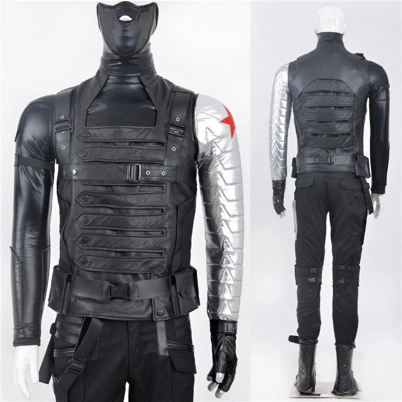 Cosplay Captain America Winter Soldier Bucky Costumes Full Set Armor Halloween 07FC0E-D4 - KOEEK