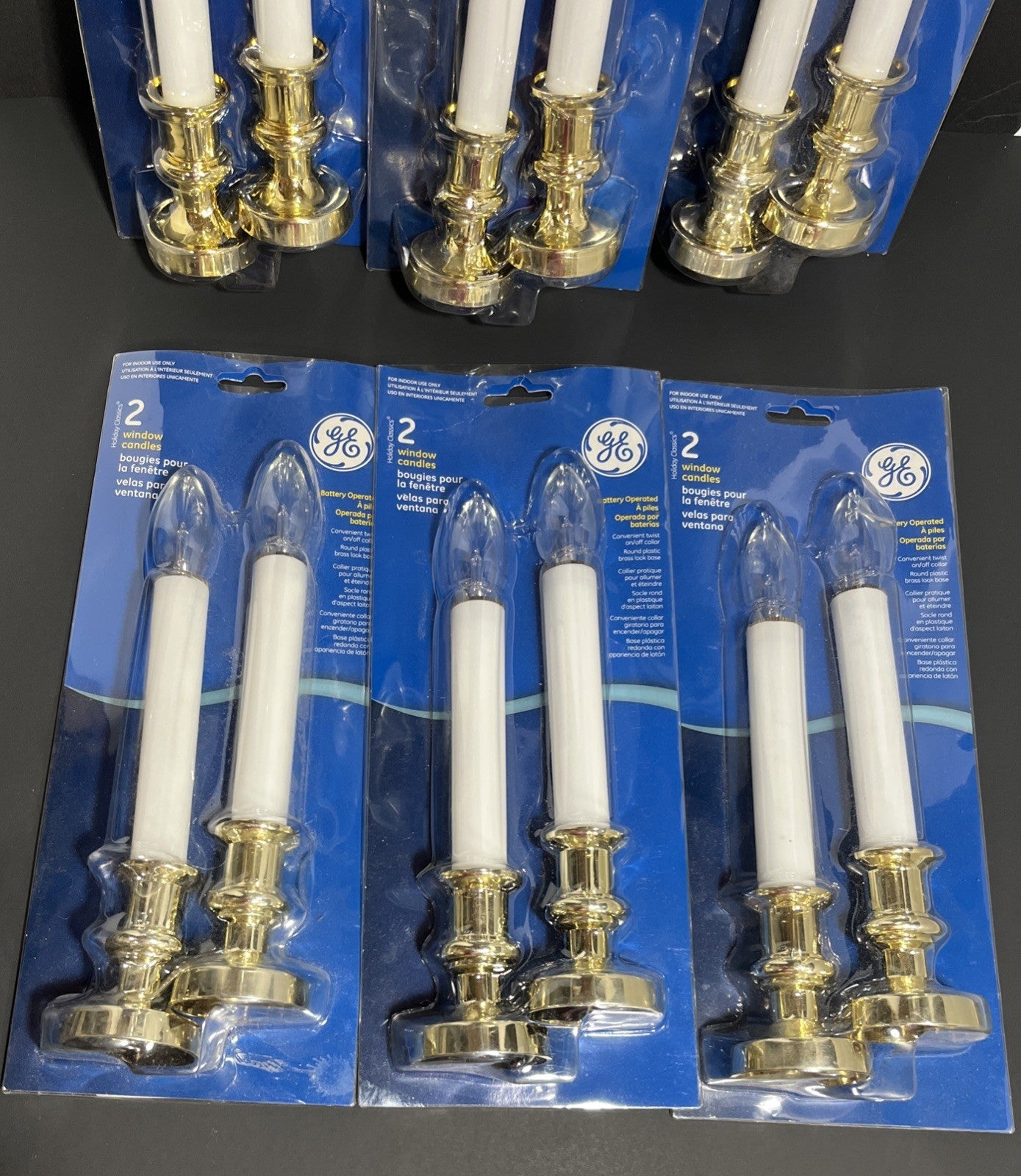 12 NOS 2011 GE Window Candle Lights 9.5” Battery Twist Base Switch White Plastic GE - KOEEK