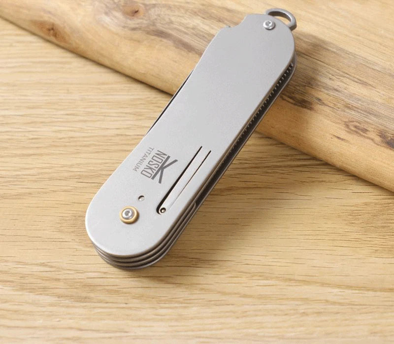 EDC Titanium Comb Folding for Beard Shaving Hair Style Pocket Carry Keychain Hot 07FC0E-D4 - KOEEK