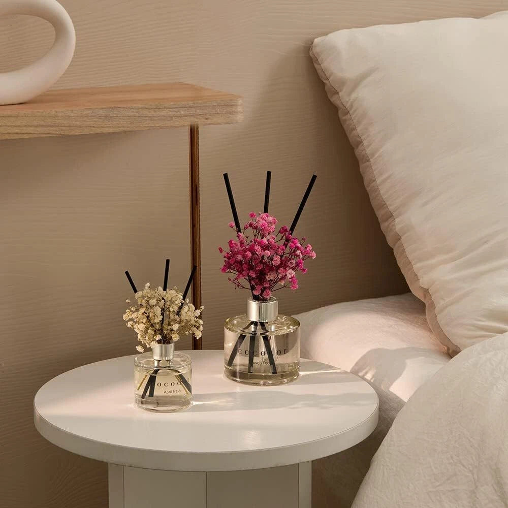 Reed Diffuser Set with Preserved Baby's Breath with Sticks/April Breeze / 6.7oz 07FC0E-D4 - KOEEK
