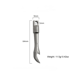Mini Titanium Keychain Pry Bar Crowbar Bottle Opener Necklace Pendant Multi EDC 07FC0E-D4 - KOEEK