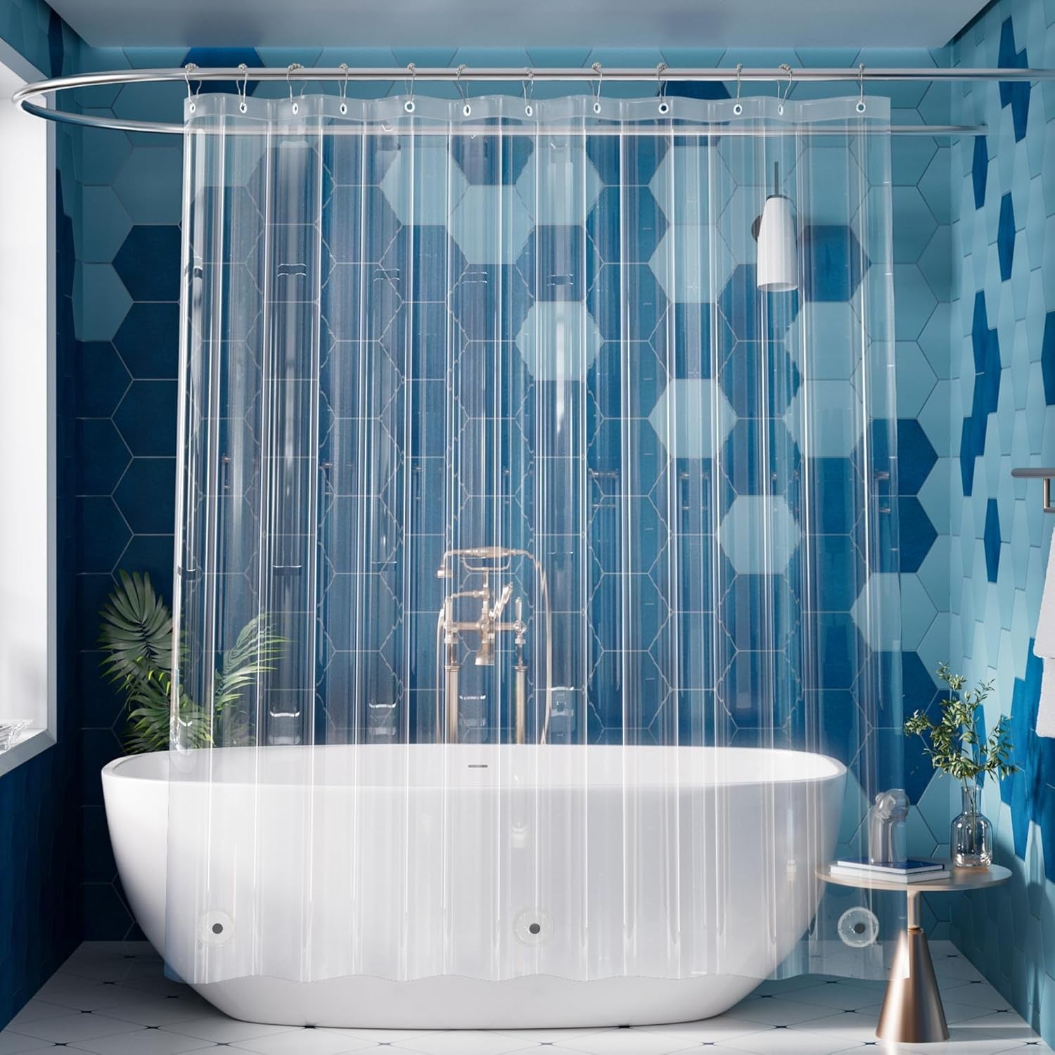 new Titanker Clear Shower Curtain Liner, 72"W x 72"L (Pack of 1),