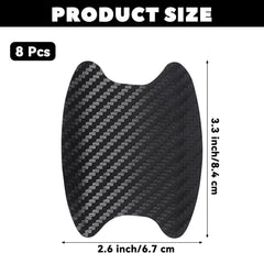 new 8PCS Carbon Fiber Waterproof Non-Marking Car Door Handle Sticker, Black 07FC0E-D4 - KOEEK