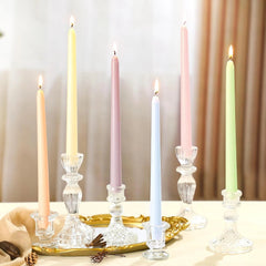 6 Pcs Candy Taper Candles 10 Inch Pastel Unscented Smokeless Tapered Candles 07FC0E-D4 - KOEEK