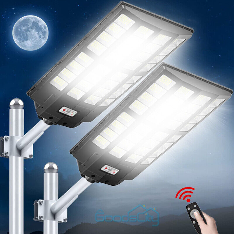 ny 1200W LED Luz Solar Para Exterior Con Sensor De Movimiento Jardin Patio Lampara