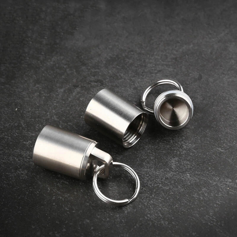 Mini Titanium Keychain Storage Box Pill Capsula Case Outdoor Portable EDC Tool 07FC0E-D4 - KOEEK