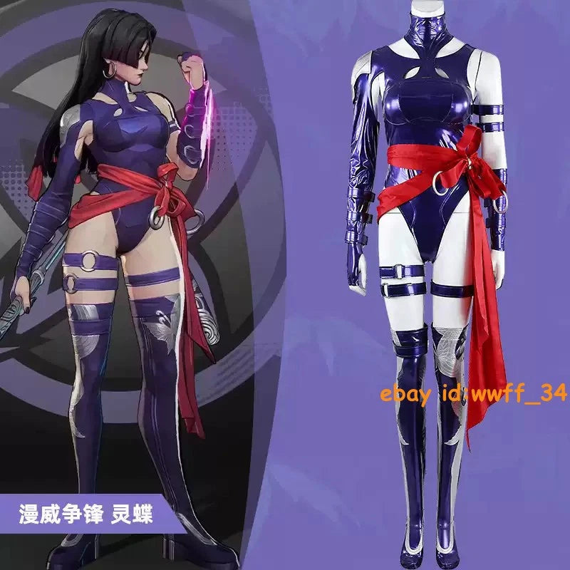 Game Marvel Rivals Psylocke Jumpsuits Outfit Cosplay Costume Bodysuit Halloween 07FC0E-D4 - KOEEK