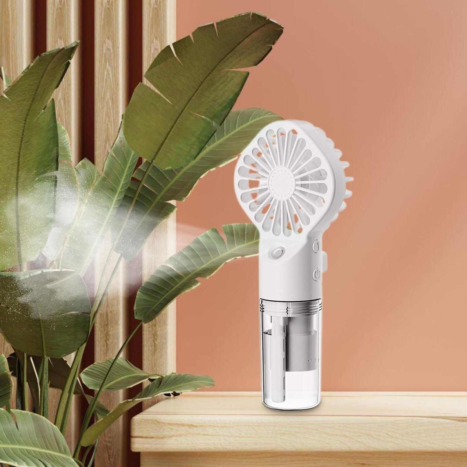 new Portable Fan With Mist USB Rechargeable Fan Mister Portable Outdoor With 4 Speed koeek - KOEEK