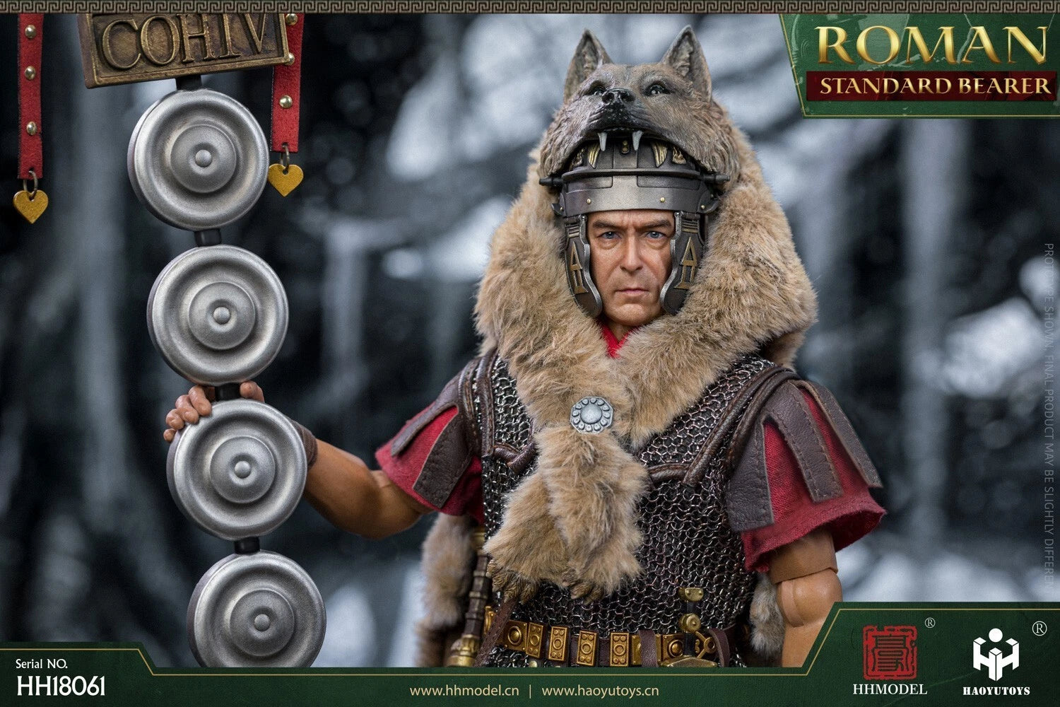 HAOYUTOYS HH18061 1/6 Imperial Legion Rome Flagman Armor Soldier Action Figures 07FC0E-D4 - KOEEK