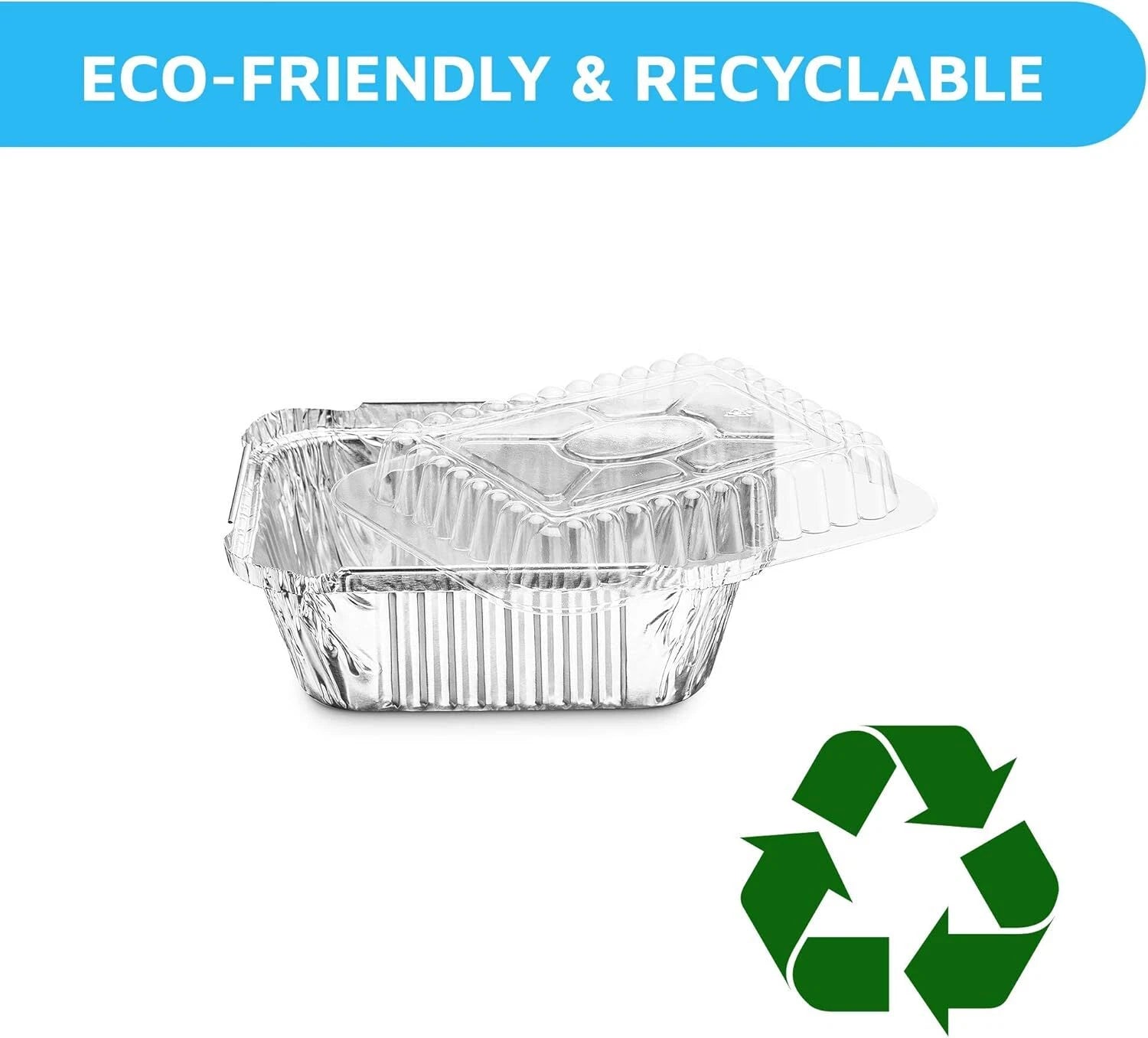 Disposable Takeout Pans Clear Lids | 1lb Capacity Aluminum Foil Food Containers 07FC0E-D4 - KOEEK
