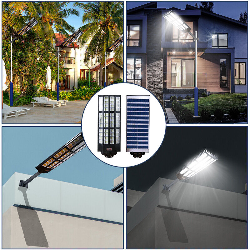 ny 1500W Solar Lights Bevegelsessensor Utendørs Vanntett Garden Yard Wall Street Lamp