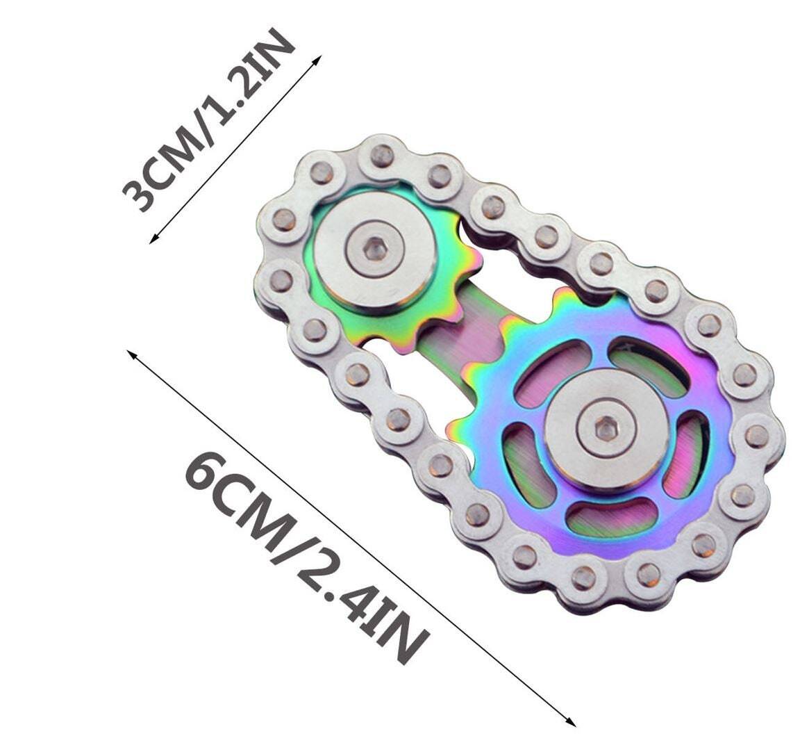 Fingertip Gyro Chain Flywheel Sprocket EDC Stainless Steel Toy Gear Spinner Gift 07FC0E-D4 - KOEEK