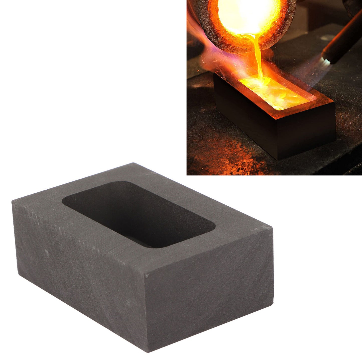 new Graphite Mold Thermal Saving Graphite Mold For Casting 200g Gold 100g Silver koeek - KOEEK