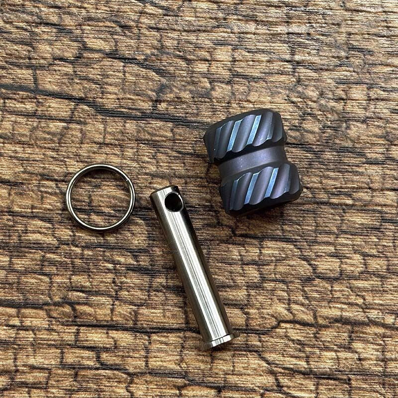 Titanium Keychain Parachute Cord Knife Bead Pendant Lanyard EDC Zipper Head 07FC0E-D4 - KOEEK