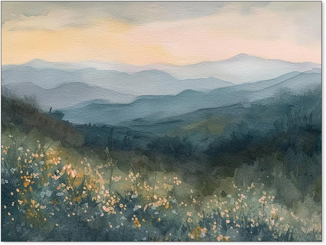 new Appalachian Mountains Wall Art Nature Landscape 16L" x 12W", Multi 07FC0E-D4 - KOEEK